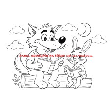 Látkový panel  kolekce POHÁDKOVÉ OMALOVÁNKY 607-17