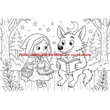 Látkový panel  kolekce POHÁDKOVÉ OMALOVÁNKY 607-22