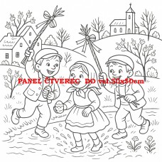 Látkový panel kolekce POHÁDKOVÉ OMALOVÁNKY 607-76