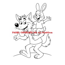 Látkový panel  kolekce POHÁDKOVÉ OMALOVÁNKY 607-9