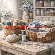 Látkový panel  kolekce DENIM  GARDEN – SHABBY  COTTAGE  614-473
