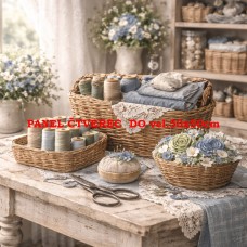 Látkový panel  kolekce DENIM  GARDEN – SHABBY  COTTAGE  614-477
