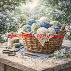 Látkový panel  kolekce DENIM  GARDEN – SHABBY  COTTAGE  614-483