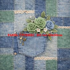 Látkový panel  kolekce DENIM  GARDEN – SHABBY  COTTAGE  614-497