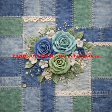 Látkový panel  kolekce DENIM  GARDEN – SHABBY  COTTAGE  614-500