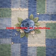 Látkový panel  kolekce DENIM  GARDEN – SHABBY  COTTAGE  614-501