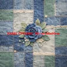 Látkový panel  kolekce DENIM  GARDEN – SHABBY  COTTAGE  614-502