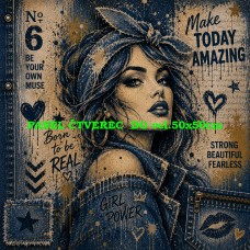 Látkový panel kolekce DENIM POP ART GRAFFITI 619-101