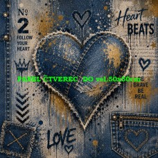 Látkový panel kolekce DENIM POP ART GRAFFITI 619-97