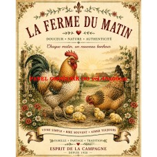 Látkový panel  kolekce VINTAGE FARMA - LA FERME DU MATIN  632-4