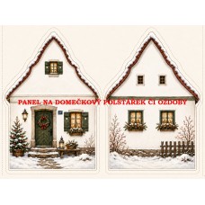 Panel na VÁNOČNÍ DOMEČKOVÝ POLŠTÁŘEK / OZDOBY   641-34