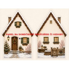 Panel na VÁNOČNÍ DOMEČKOVÝ POLŠTÁŘEK / OZDOBY   641-36