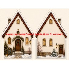 Panel na VÁNOČNÍ DOMEČKOVÝ POLŠTÁŘEK / OZDOBY   641-40