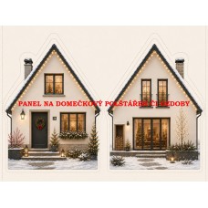 Panel na VÁNOČNÍ DOMEČKOVÝ POLŠTÁŘEK / OZDOBY   641-43