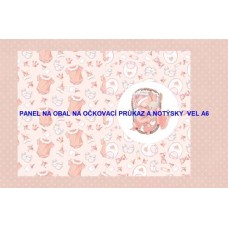 Bavlněný panel na očkovací průkaz, notýsek vel.A6  - OP152