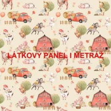 Látkový panel  či metráž - kolekce NA FARMĚ - 239-45