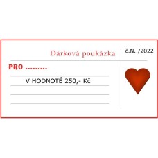 DÁRKOVÝ POUKAZ V HODNOTĚ 250,-
