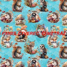 Látkový panel nebo metráž KOLEKCE LESNÍ ZVÍŘÁTKA-  301-133