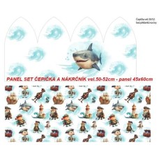 Panel set čepička+nákrčník vel,50-52/panel 45x60cm/  304-15