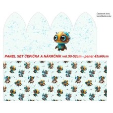 Panel set čepička+nákrčník vel,50-52/panel 45x60cm/  304-19