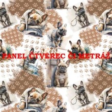 Látkový panel nebo metráž KOLEKCE BULDOČEK-  310-45