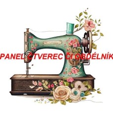 BAVLNĚNÝ PANEL Šicí stroj 10x10 cm zpf470