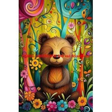 BAVLNĚNÝ PANEL medvěd 17x25 cm lpz399
