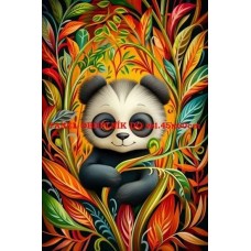 BAVLNĚNÝ PANEL panda 17x25 cm lpz400