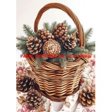 BAVLNĚNÝ PANEL šišky 17x25 cm  kve182