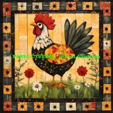 BAVLNĚNÝ PANEL kohout 15x15 cm   kp196