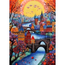 BAVLNĚNÝ PANEL Praha 15x20 cm  zpf710