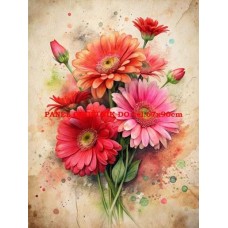 BAVLNĚNÝ PANEL gerbera 19x25 cm  kve293