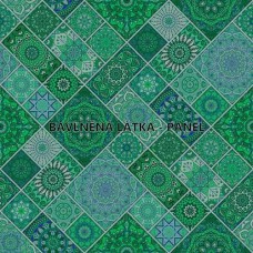 BAVLNĚNÁ LÁTKA - panel 35 X 35 cm   MAN 678LB78 zel
