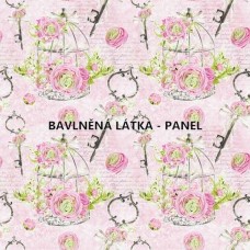 BAVLNĚNÝ PANEL - 16 x 16 cm KOLEKCE RÚŽIČKOVÁ FCM88