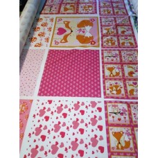 BAVLNĚNÝ PANEL - SADA  24 X 36 cm KOLEKCE VALENTÝNSKÉ LIŠTIČKY -  6DG44