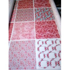 BAVLNĚNÝ PANEL - 35 x 35 cm KOLEKCE ROMANTICKÉ RŮŽE 491FC