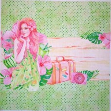 POLYBAVLNA-panel 35x35 cm  SUMMER GIRLS PBA5