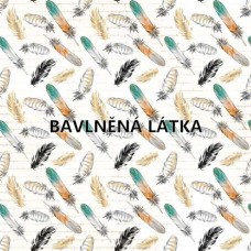 BAVLNĚNÝ PANEL Peří- 35x35 cm KOLEKCE BOHO 112fc10