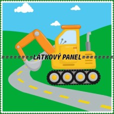 BAVLNĚNÝ PANEL - KOLEKCE STAVEBNÍ STROJE - 25x25 cm SS2