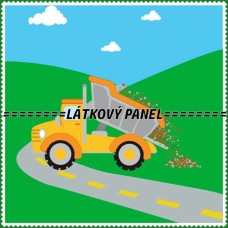BAVLNĚNÝ PANEL - KOLEKCE STAVEBNÍ STROJE - 25x25 cm SS4