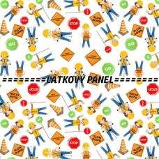 BAVLNĚNÝ PANEL - KOLEKCE STAVEBNÍ STROJE - 35x35 cm SS23