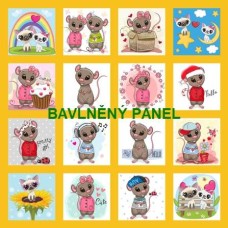 BAVLNĚNÝ PANEL - SADA 47 X 47 cm NP-190