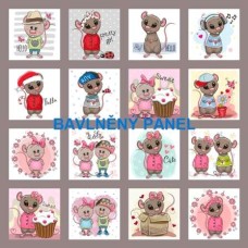 BAVLNĚNÝ PANEL - SADA 35 X 35 CM  NP-214a