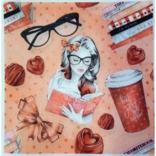 BAVLNĚNÝ PANEL - 30 x 30 cm KOLEKCE ČTENÁŘKA  FCF87