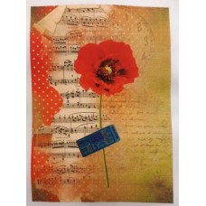 BAVLNĚNÝ PANEL vlčí mák 15x20 cm - vin303