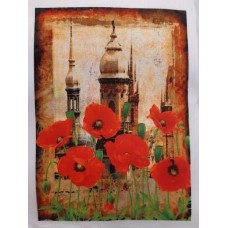 BAVLNĚNÝ PANEL vlčí mák 15x20 cm - vin309