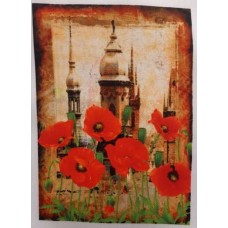 BAVLNĚNÝ PANEL vlčí mák 11x15 cm - vin327