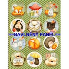 Bavlněná látka - panel  27 x 35 cm RSF5