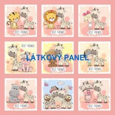 Bavlněná látka - panel  35 x 35 cm RSF19