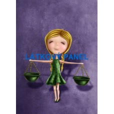 BAVLNĚNÝ PANEL Váhy 7x10 cm  BSK-109